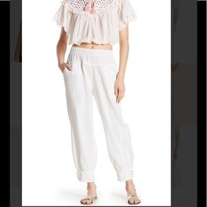 Free People Check It Woven Button Cuff Pants
